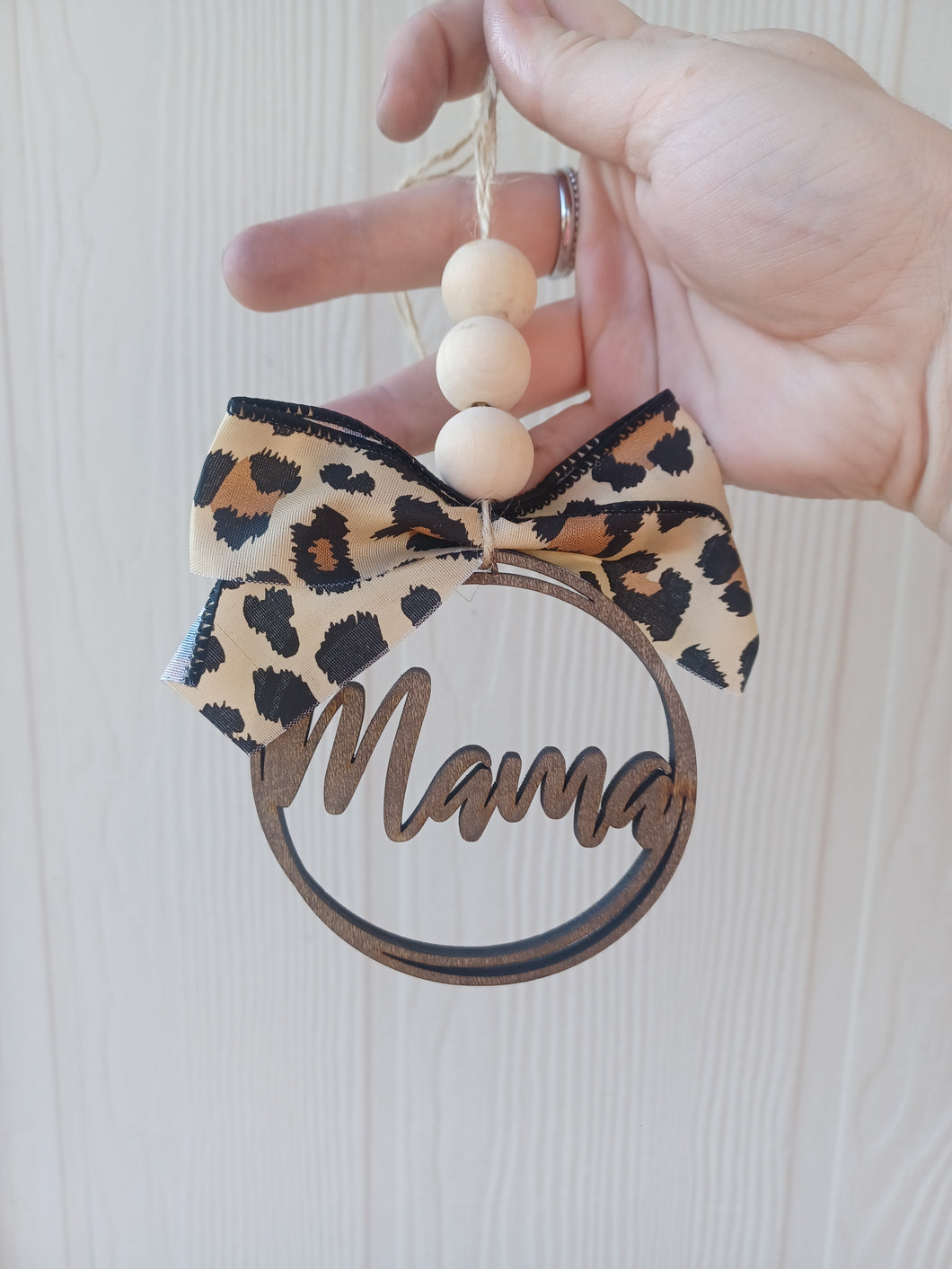 Mama Wooden Car Charm