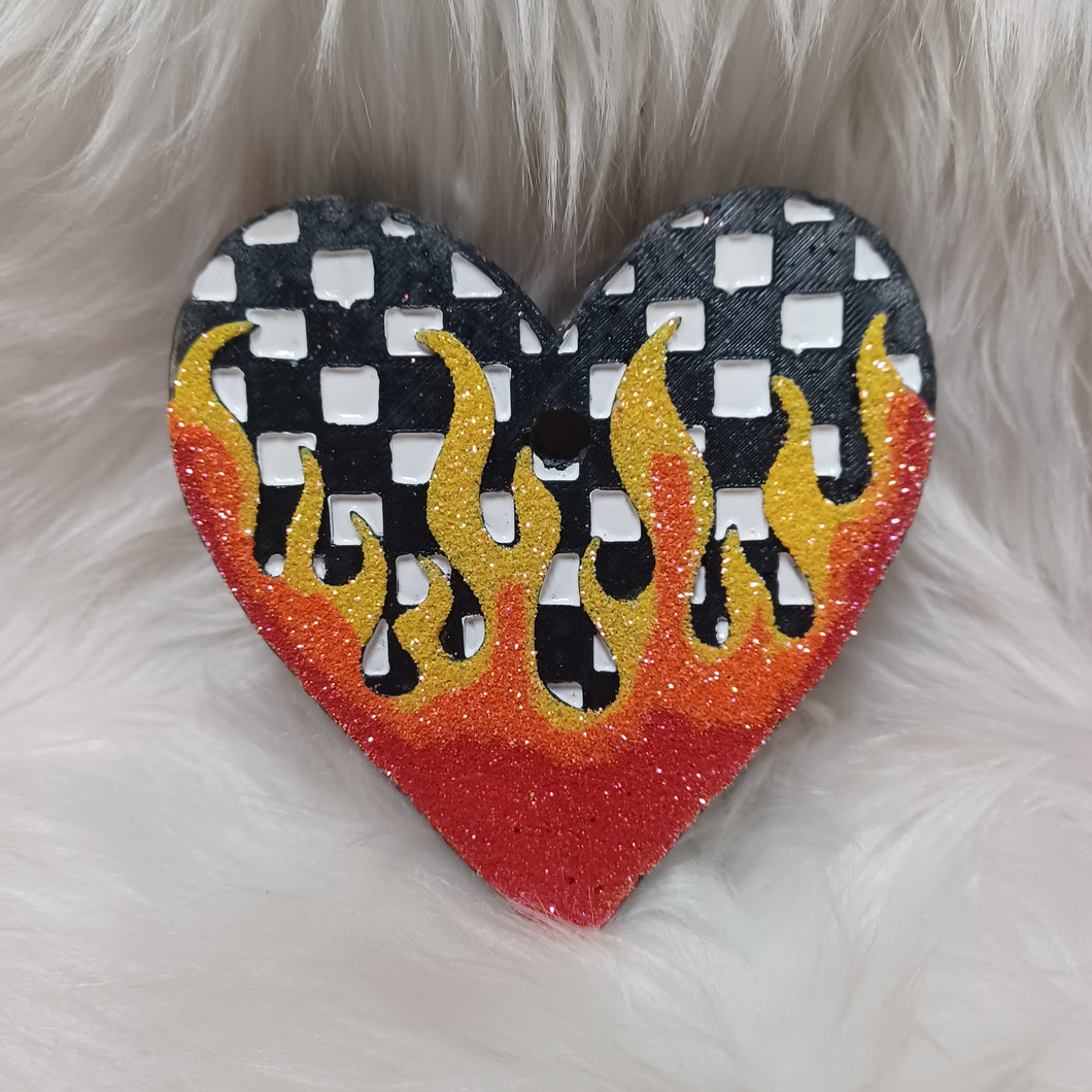 Checkered Flame Heart