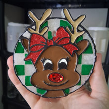 Load image into Gallery viewer, Checkered Reindeer Round
