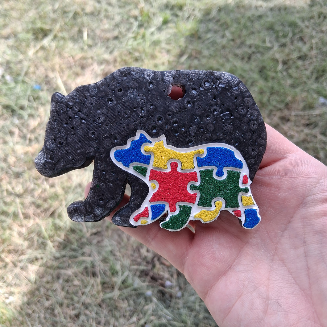 Autism Puzzle Piece Bear