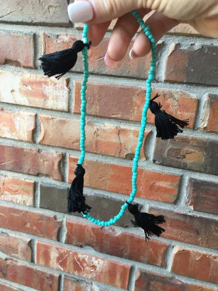 Black & Turquoise Car Charm