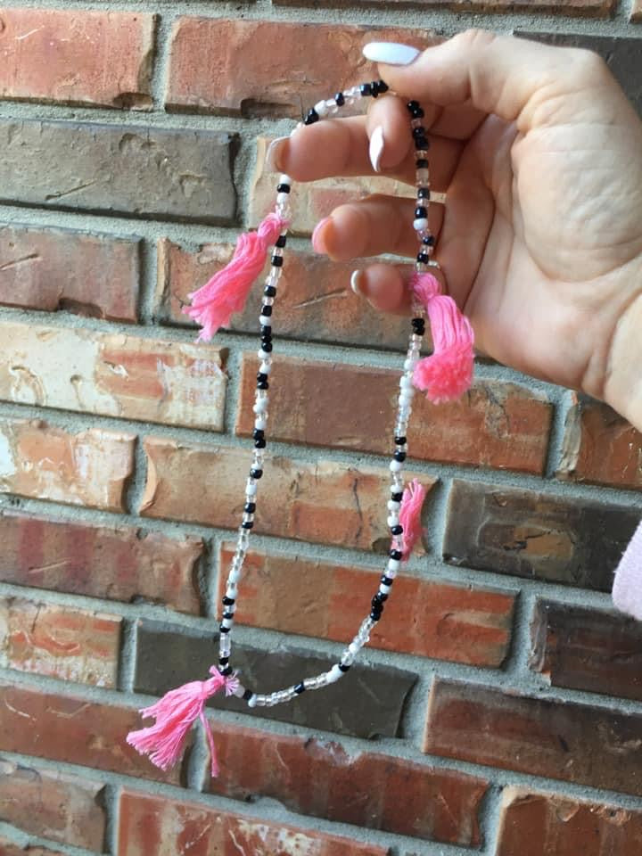 Pink, White & Black Car Charm