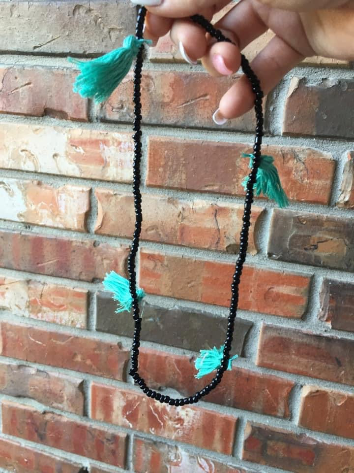 Turquoise & Black Car Charm