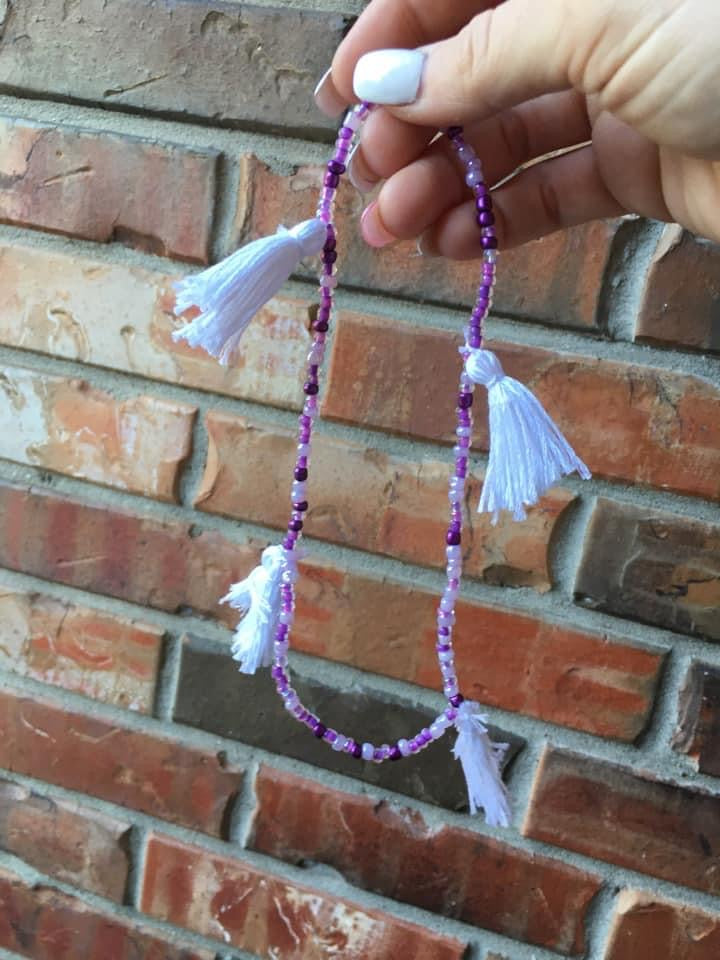 White & Purple Car Charm