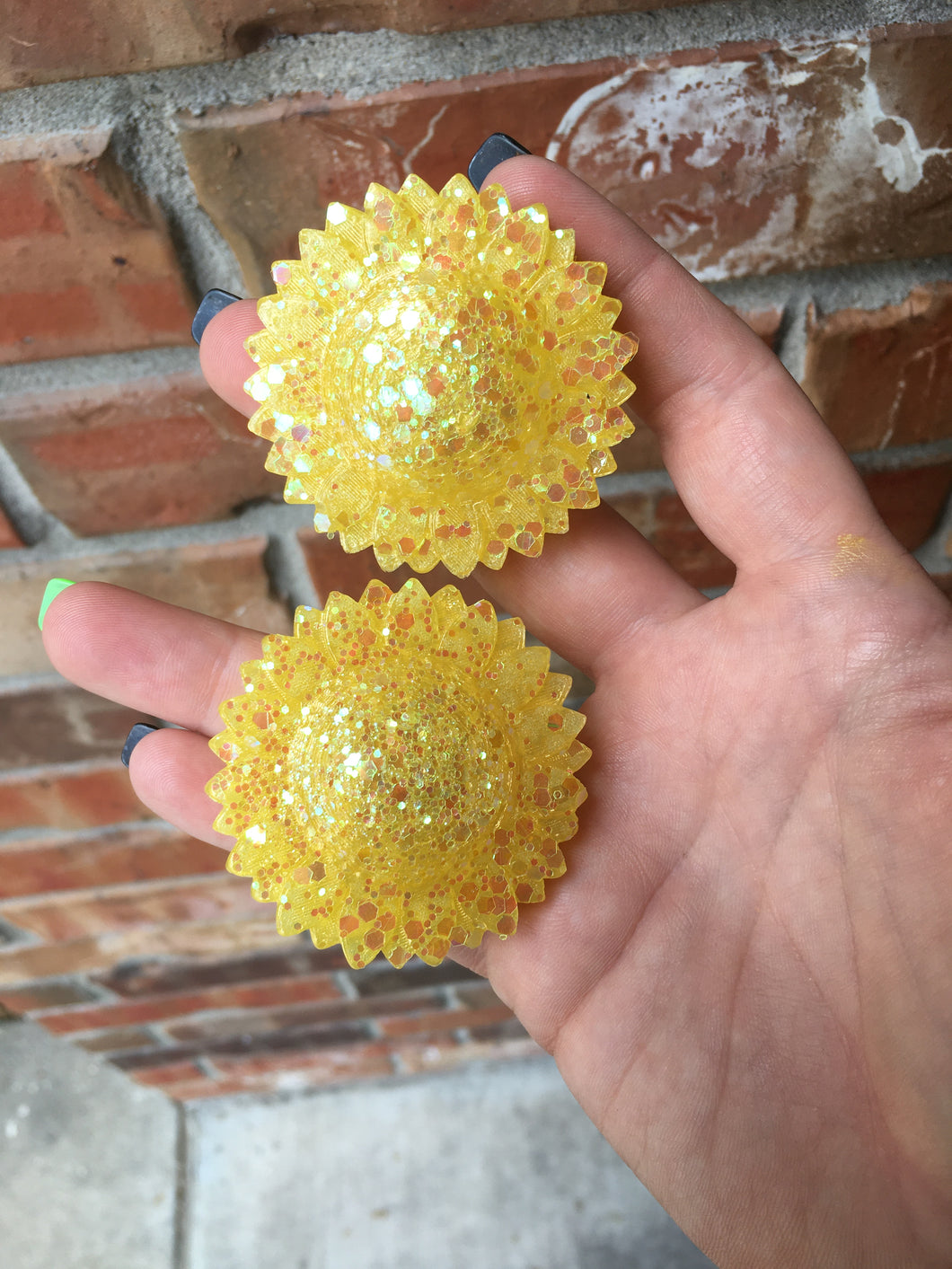 Glitter Sunflower Vent Clips